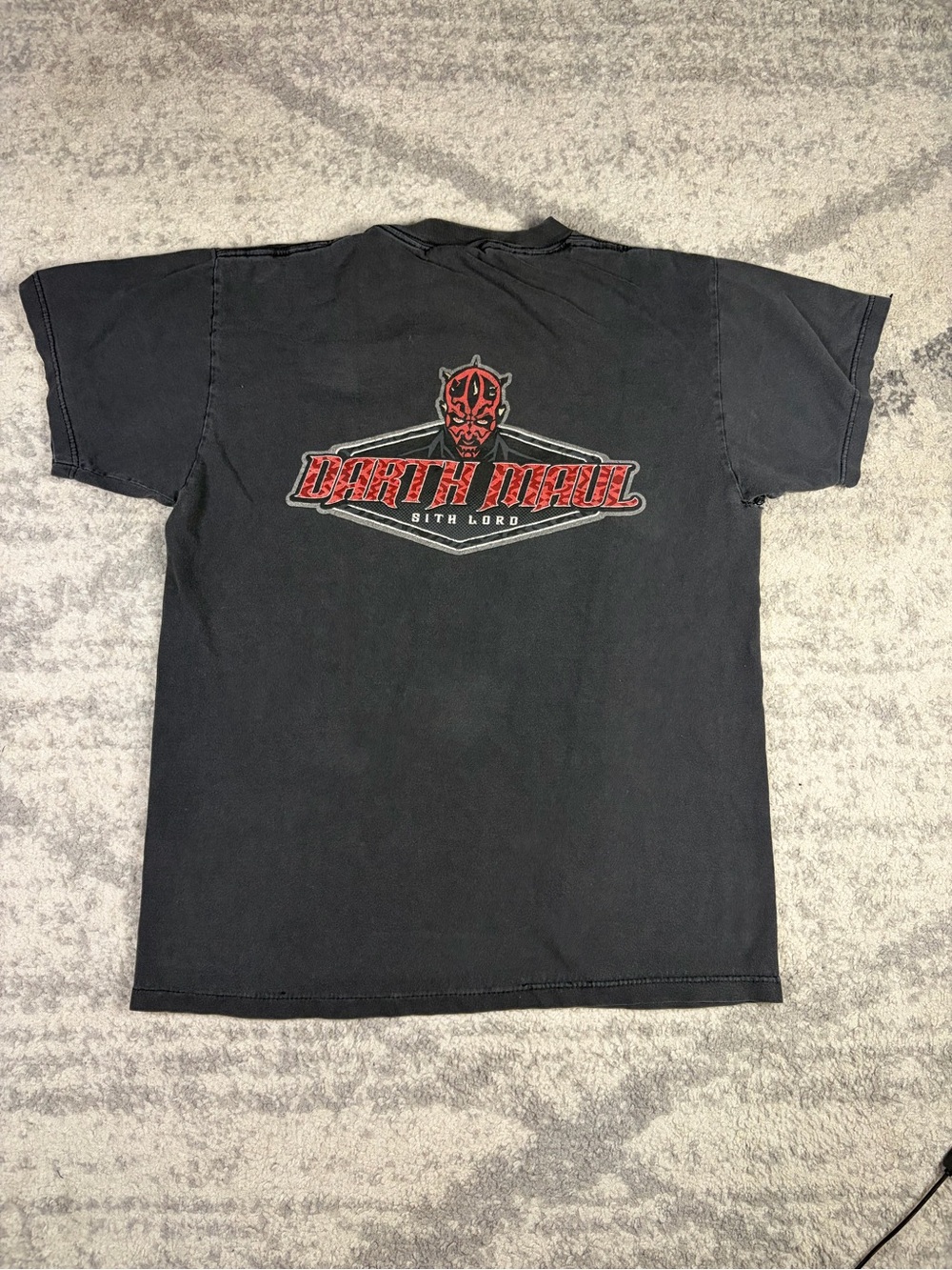 Vintage Star Wars Darth Maul Sith Lord Graphic T-Shirt Faded Black Y2K